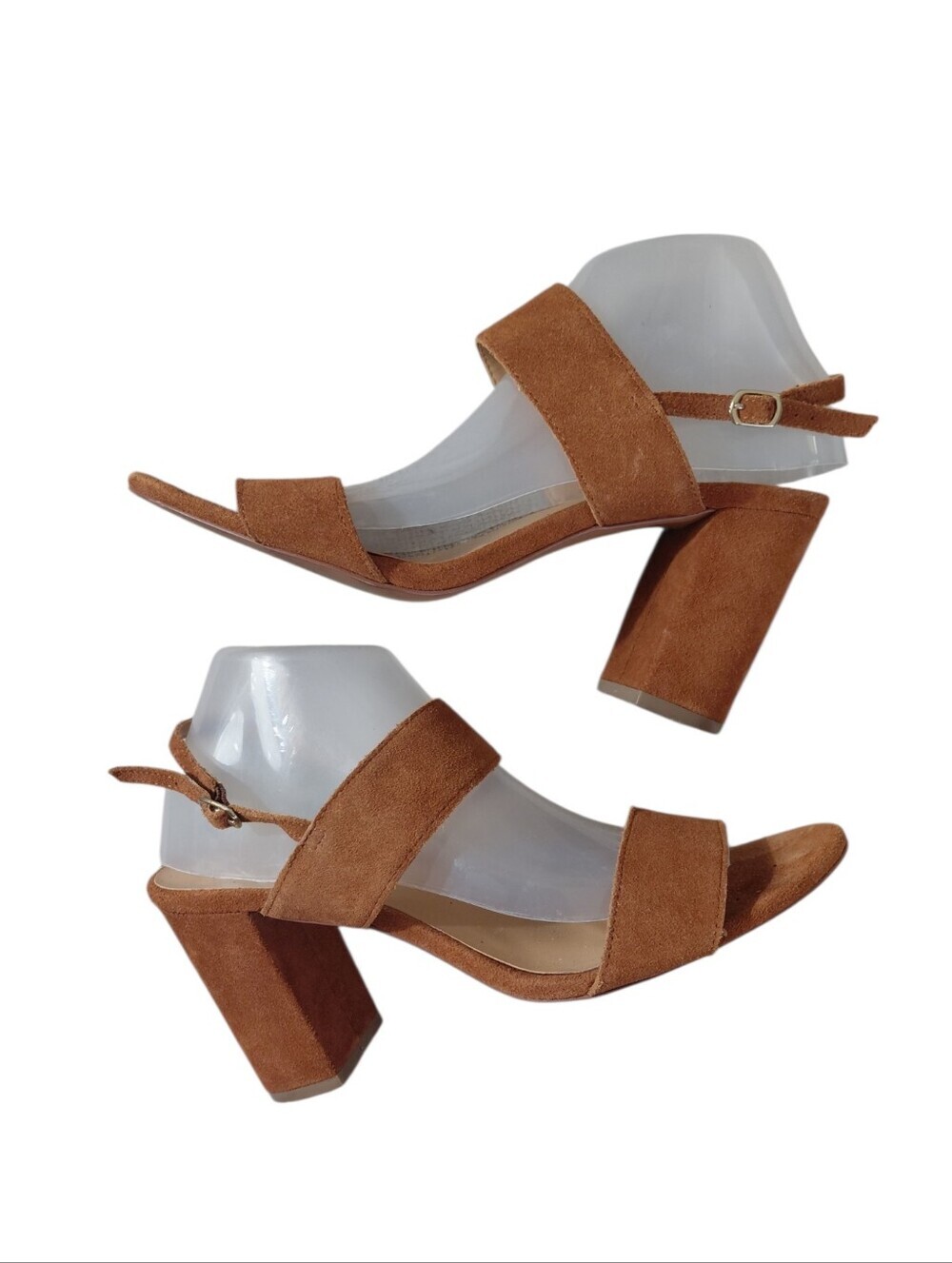 Banana Republic Congac Suede Block Heel Sandals Size 10